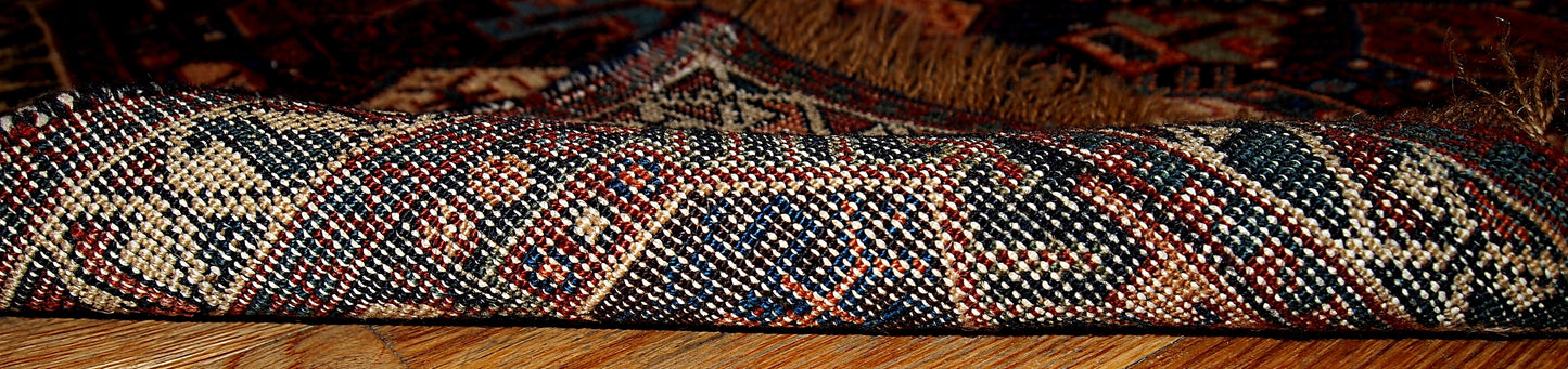 Handmade antique collectible Persian Khamseh bag face 1.9' x 1.11' (58cm x 67cm) 1880s - 1B318