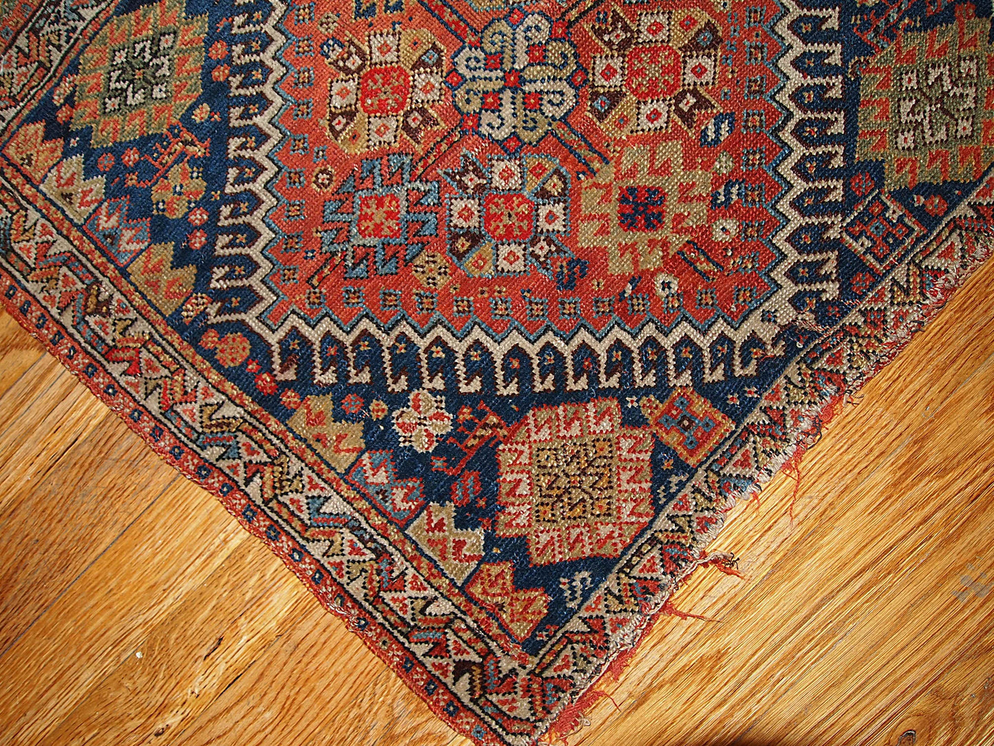 Handmade antique collectible Persian Gashkai bag face 1.10' x 2.1' (59cm x 64cm) 1870s - 1B322