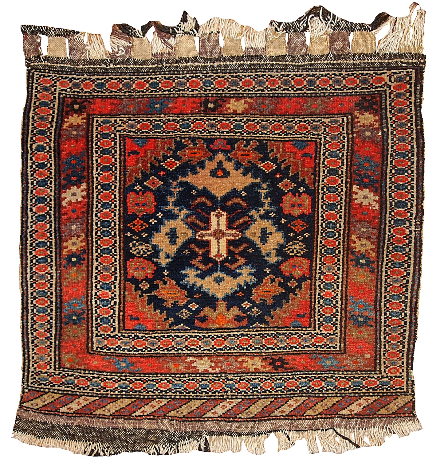 Handmade antique collectible Persian Malayer bag face 2' x 2.3' (61cm x 70cm) 1900s - 1B334 - One Royal Art