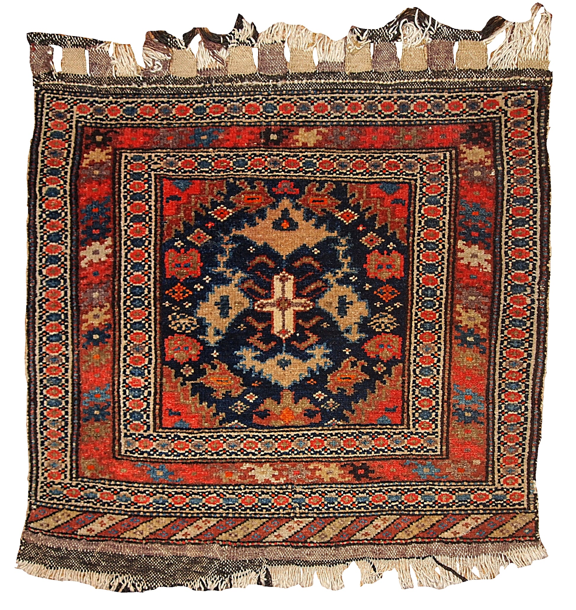 Handmade antique collectible Persian Malayer bag face 2' x 2.3' (61cm x 70cm) 1900s - 1B334 - One Royal Art