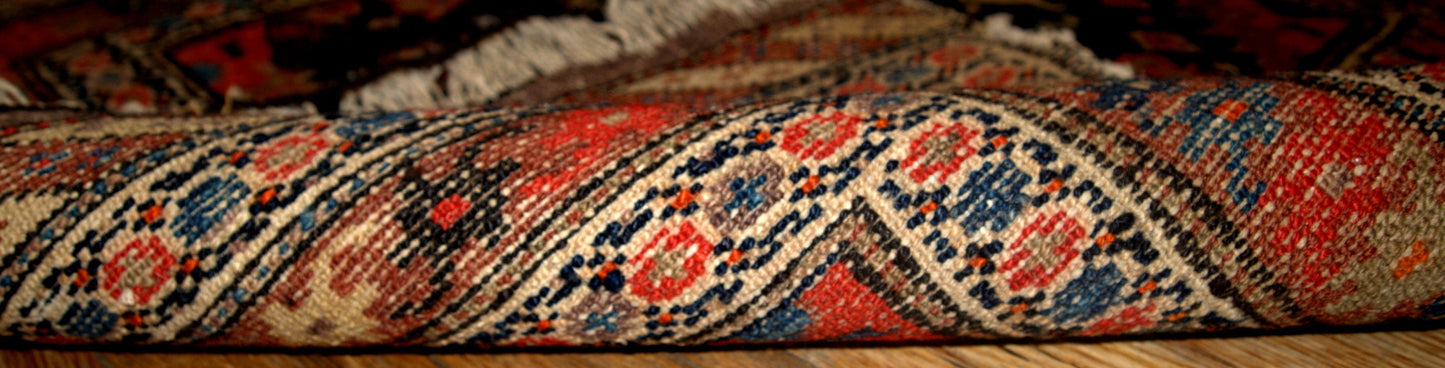 Handmade antique collectible Persian Malayer bag face 2' x 2.3' (61cm x 70cm) 1900s - 1B334