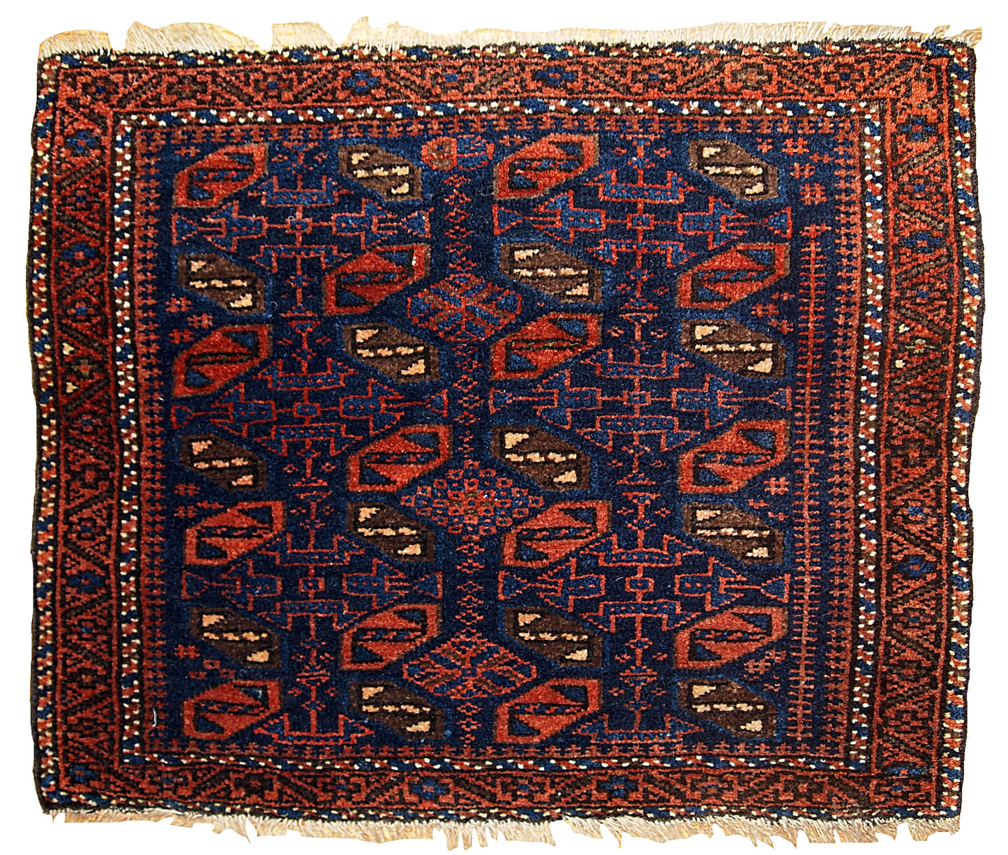 Handmade antique collectible Afghan Baluch bagface 1.7' x 1.11' (52cm x 59cm) 1880s - 1B340