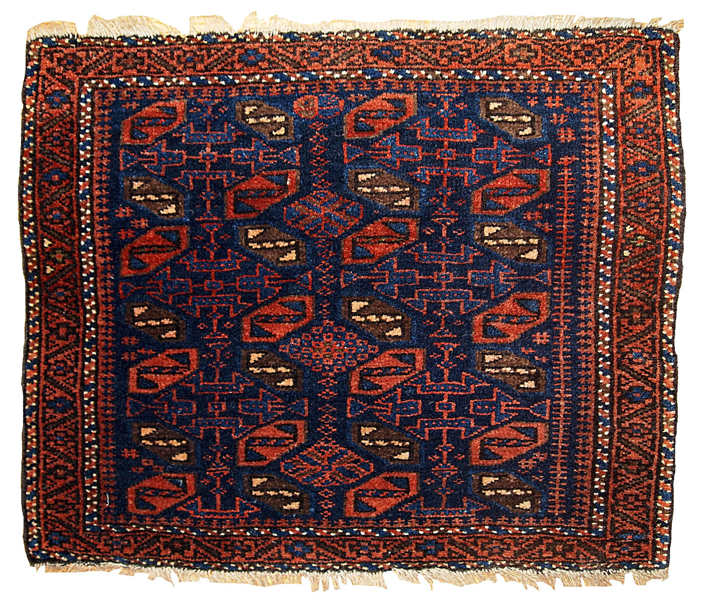 Handmade antique collectible Afghan Baluch bagface 1.7' x 1.11' (52cm x 59cm) 1880s - 1B340 - One Royal Art