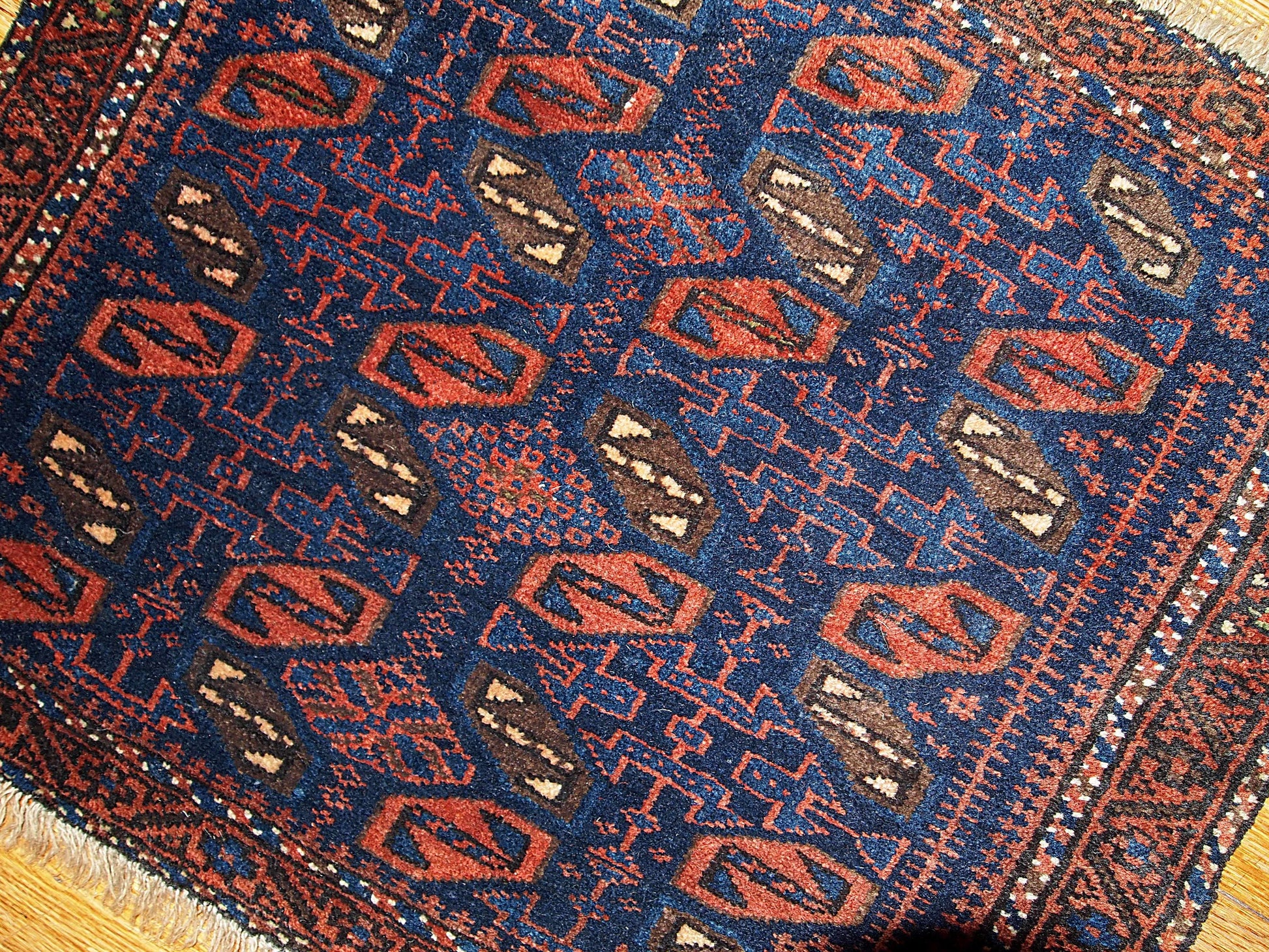 Handmade antique collectible Afghan Baluch bagface 1.7' x 1.11' (52cm x 59cm) 1880s - 1B340 - One Royal Art