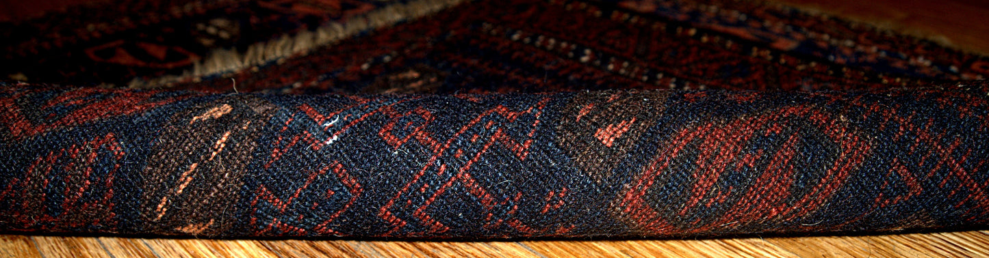 Handmade antique collectible Afghan Baluch bagface 1.7' x 1.11' (52cm x 59cm) 1880s - 1B340