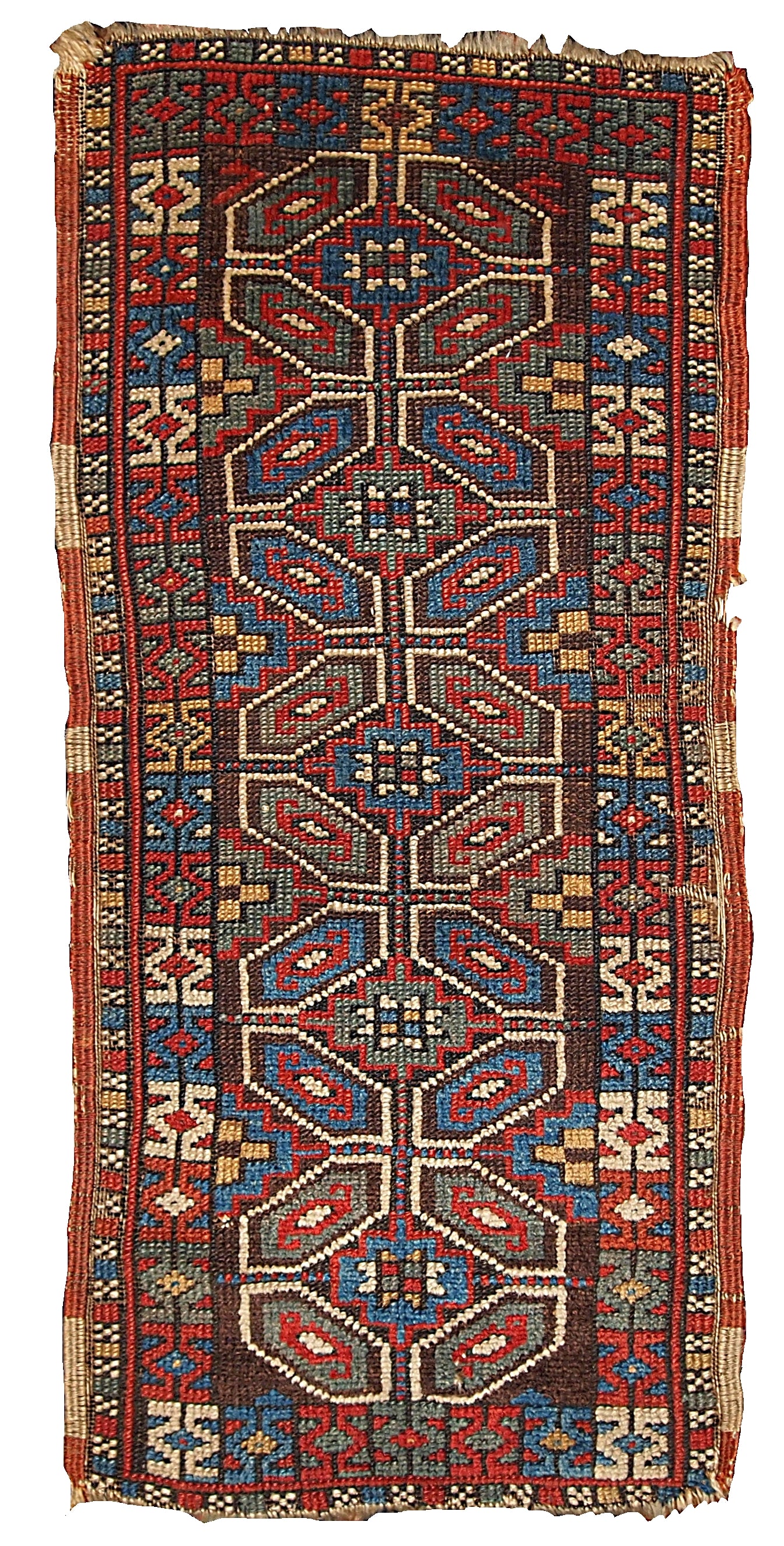 Handmade antique collectible Turkish Yastik rug 1.5' x 3' (45cm x 91cm) 1880s - 1B349 - One Royal Art