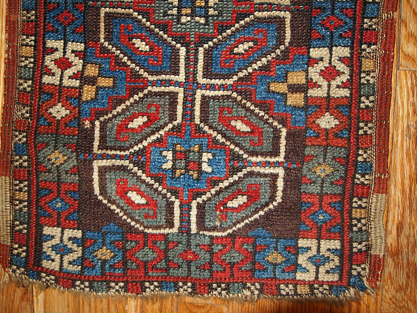 Handmade antique collectible Turkish Yastik rug 1.5' x 3' (45cm x 91cm) 1880s - 1B349