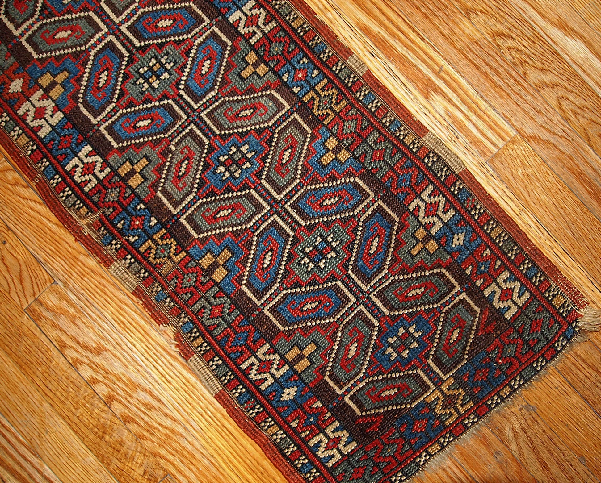 Handmade antique collectible Turkish Yastik rug 1.5' x 3' (45cm x 91cm) 1880s - 1B349 - One Royal Art