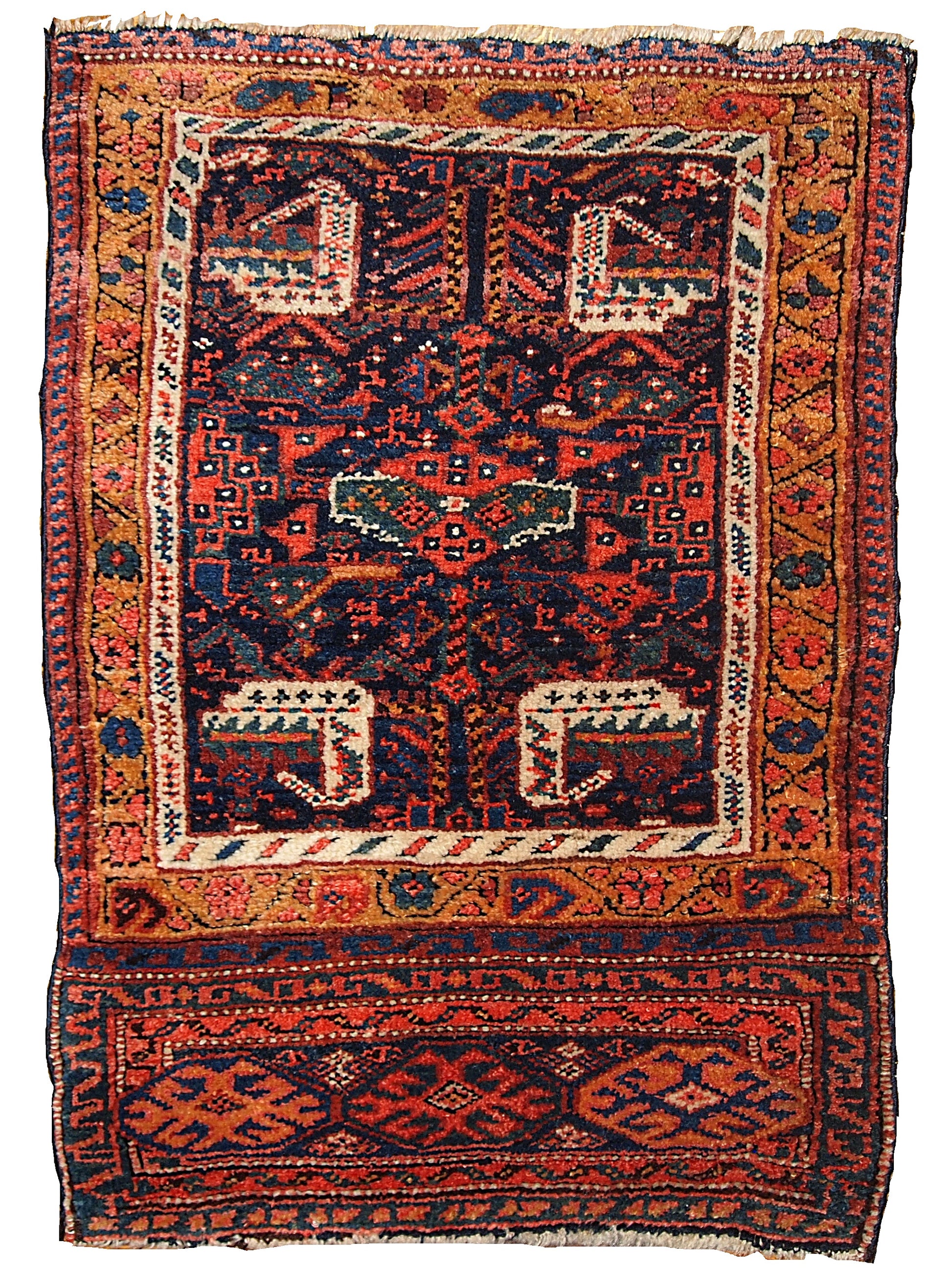 Handmade antique collectible Persian Kurdish bag face 1880S