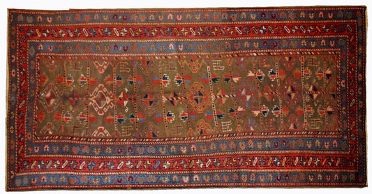 Handmade antique Persian Kurdish rug 1880s