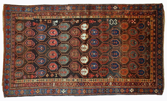 Handmade antique Persian Kurdish rug 1880s
