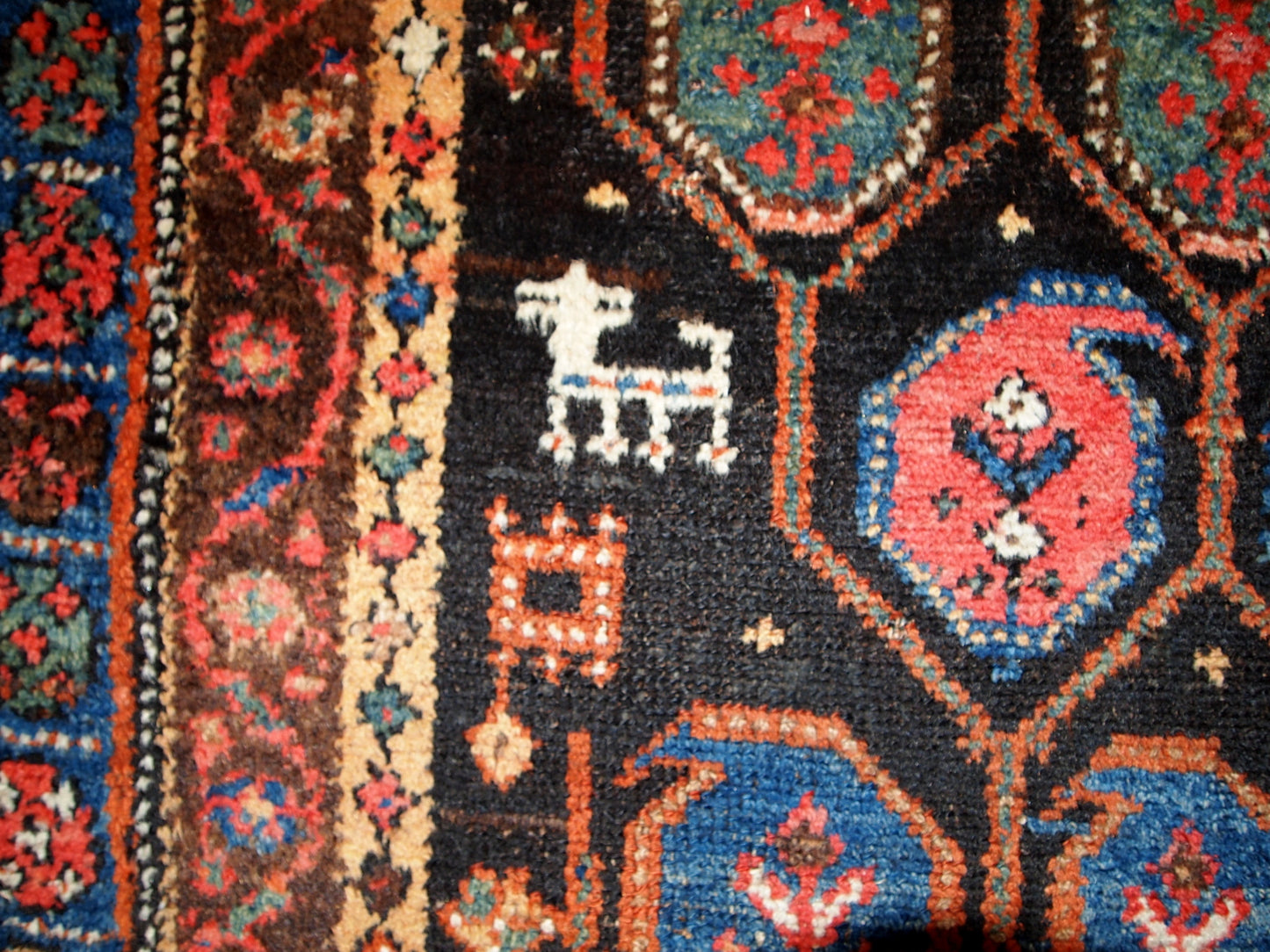 Handmade antique Persian Kurdish rug 1880s