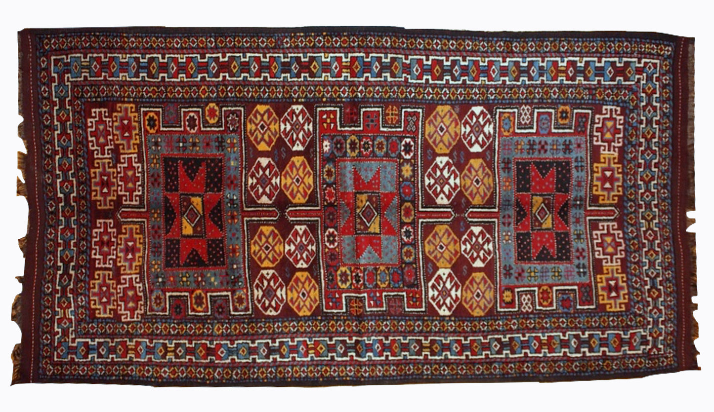 Handmade antique Persian Kurdish rug 1880s