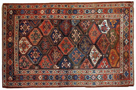Handmade antique Persian Kurdish rug 1880s