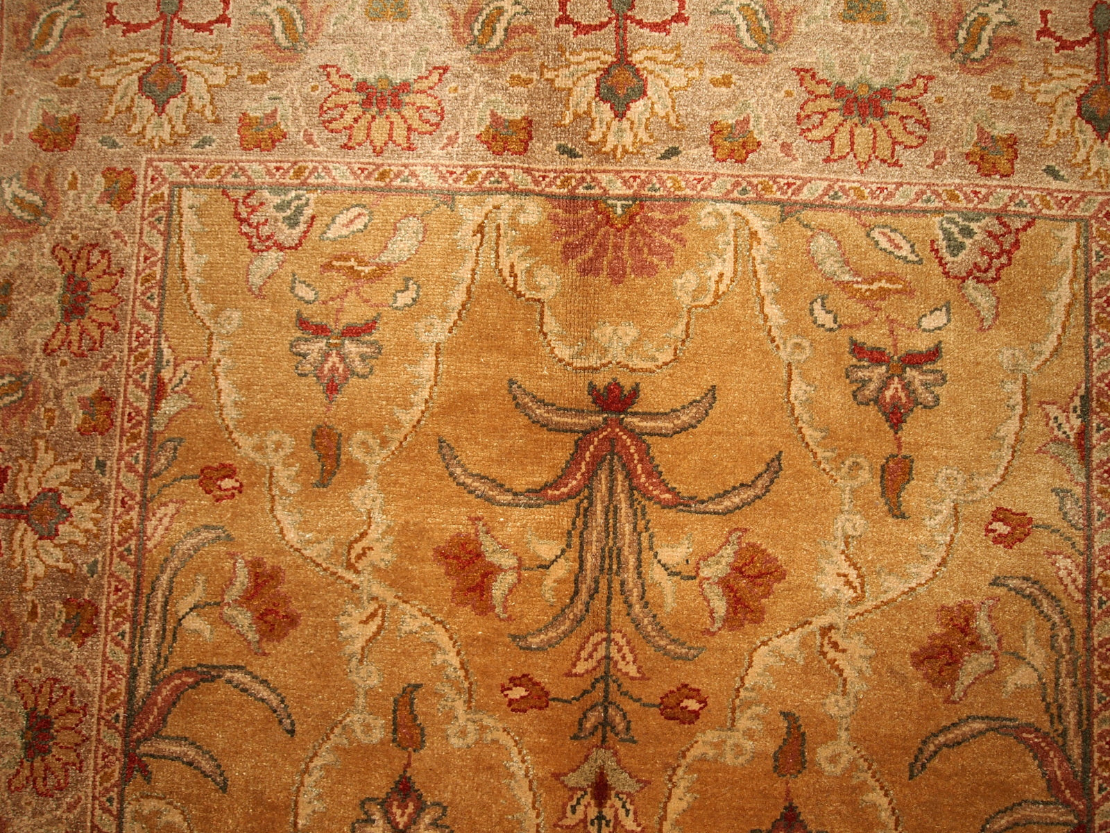 Turkish hand made rug in soft colors and beautiful floral design. High quality of wool and great job of an artist.