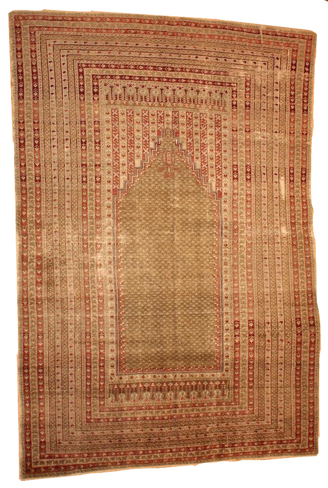 Handmade antique Turkish Ghurdes prayer rug 1870s