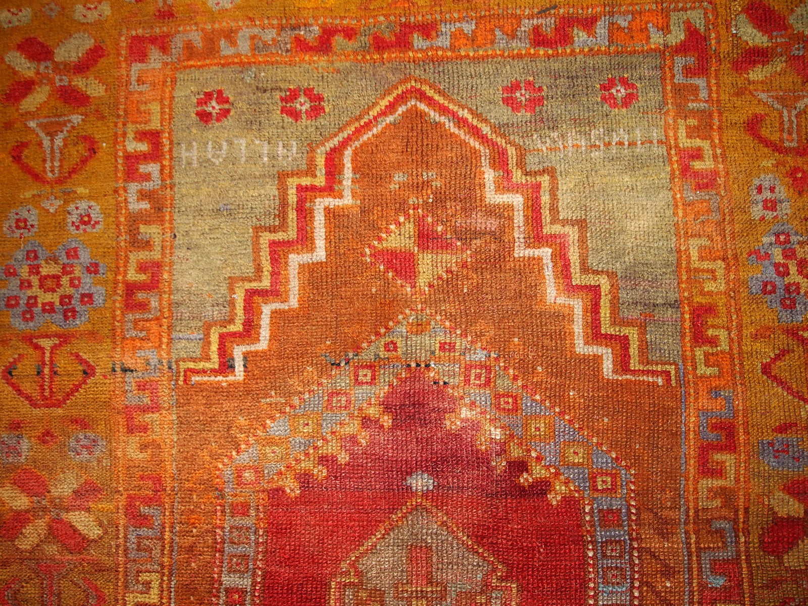 Handmade antique Turkish Anatolian rug 1910s