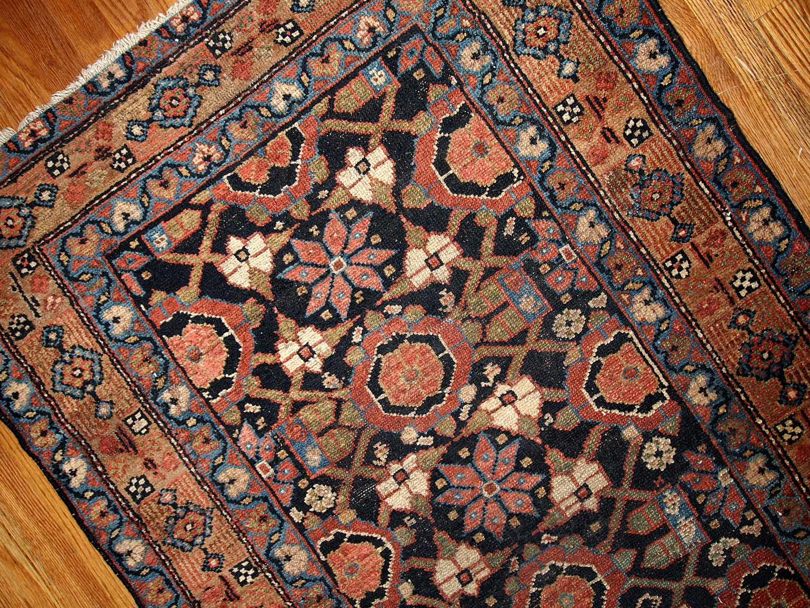 Handmade antique Persian Hamadan runner 1900s