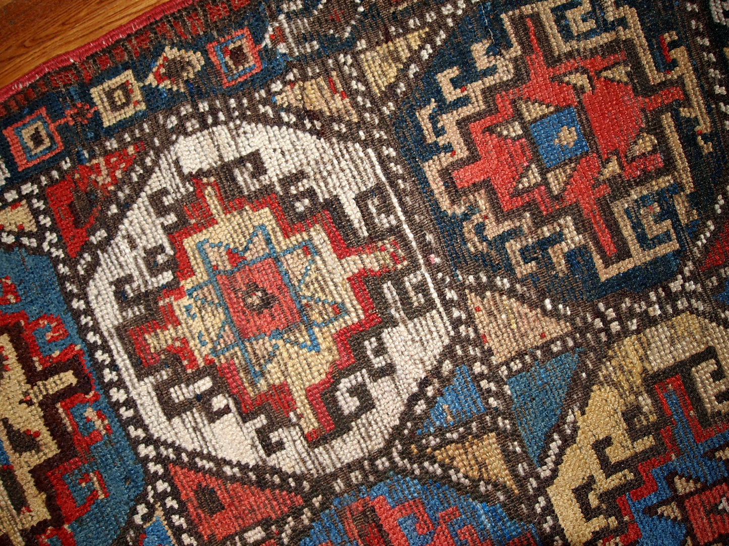 Handmade antique collectible Persian Kurdish rug 1870s