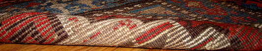 Handmade antique collectible Persian Kurdish rug 1870s