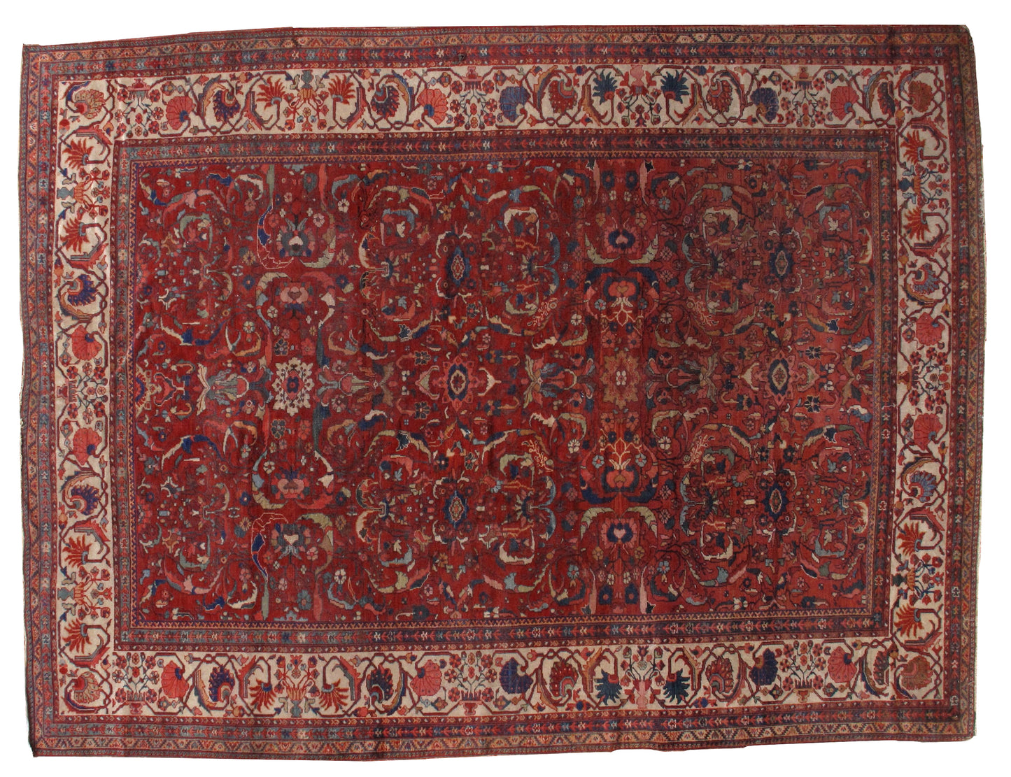 Handmade antique Persian Sultanabad rug 9.10' x 13' (303cm x 396cm) 1880s - 1B458