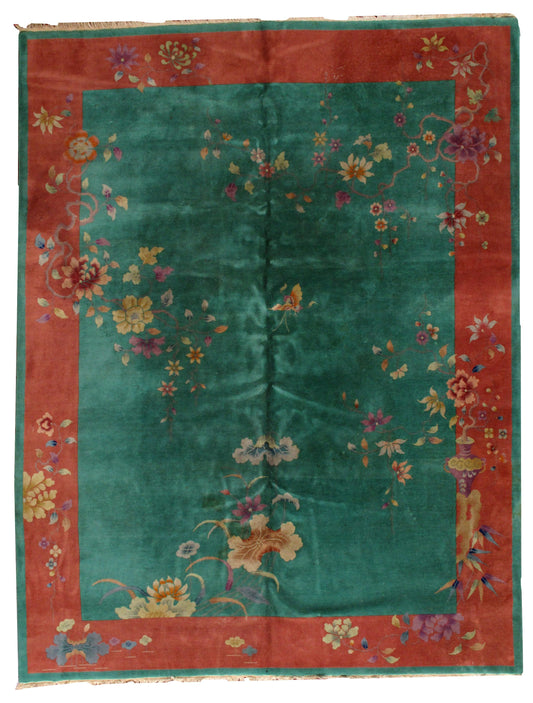 Hand made antique Art Deco Chinese rug 1920s