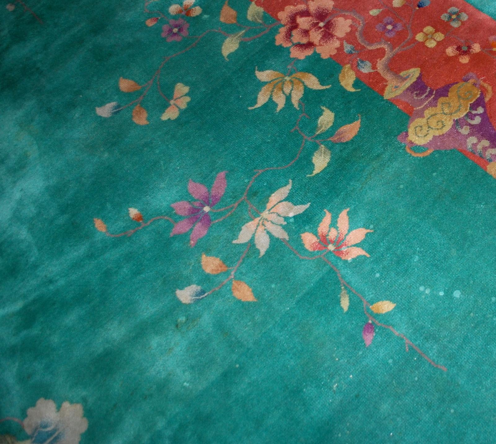 Hand made antique Art Deco Chinese rug 1920s