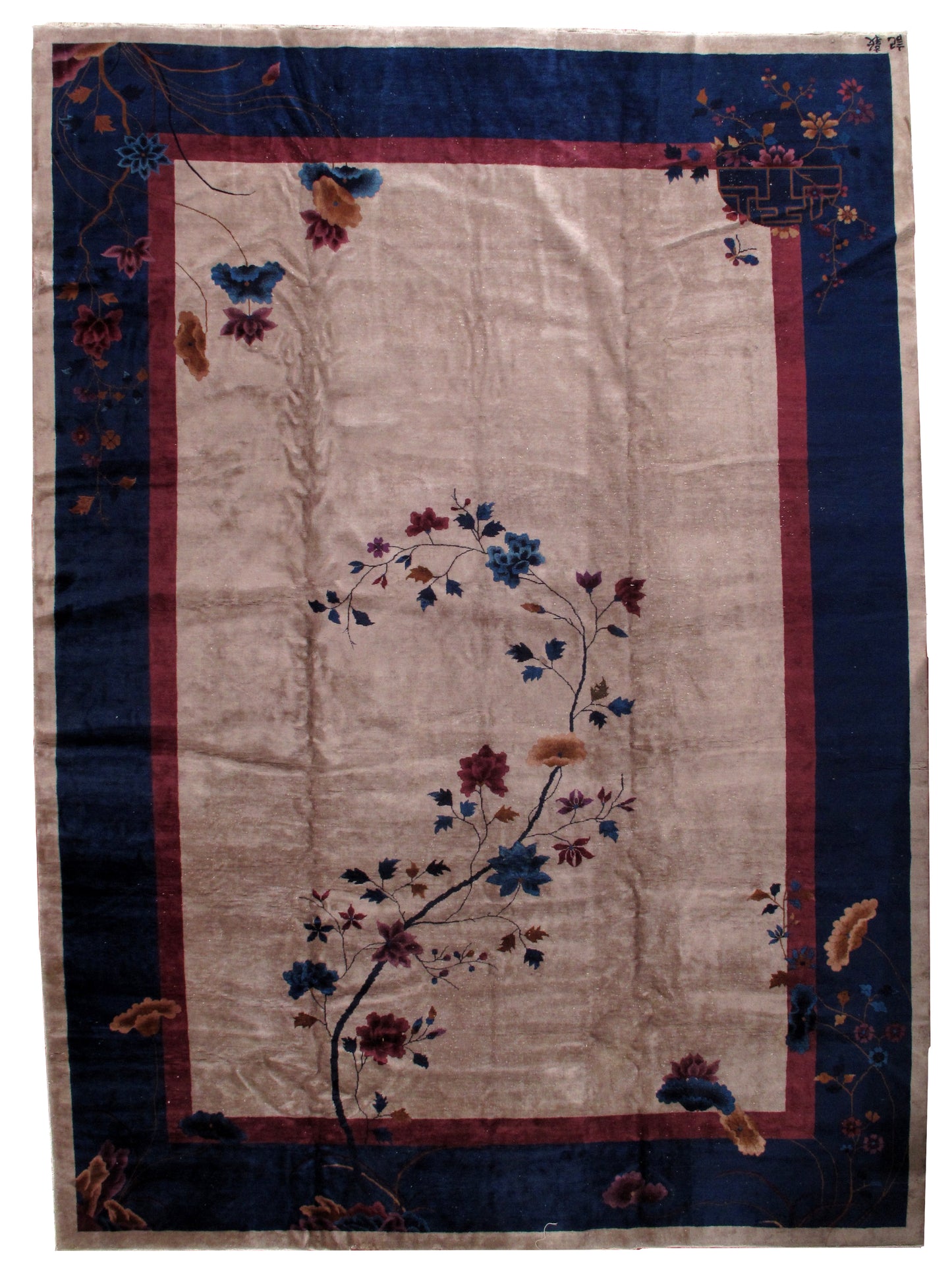 Handmade antique Art Deco Chinese rug 11.4' x 15.8' (347cm x 481cm) 1920s -1B469