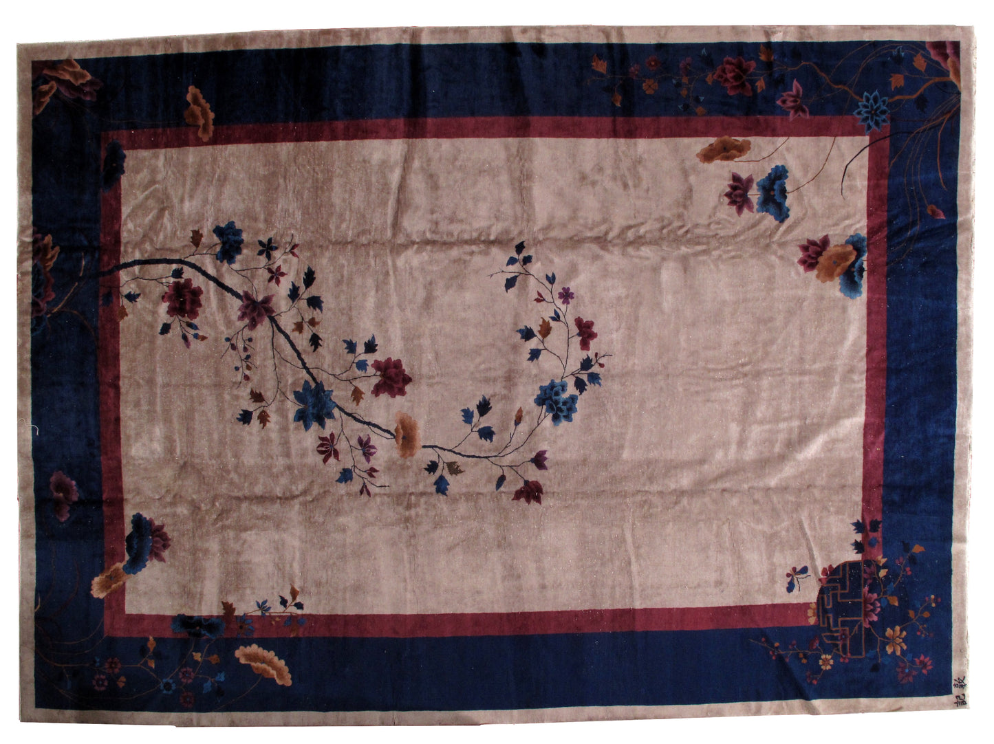 Handmade antique Art Deco Chinese rug 11.4' x 15.8' (347cm x 481cm) 1920s -1B469