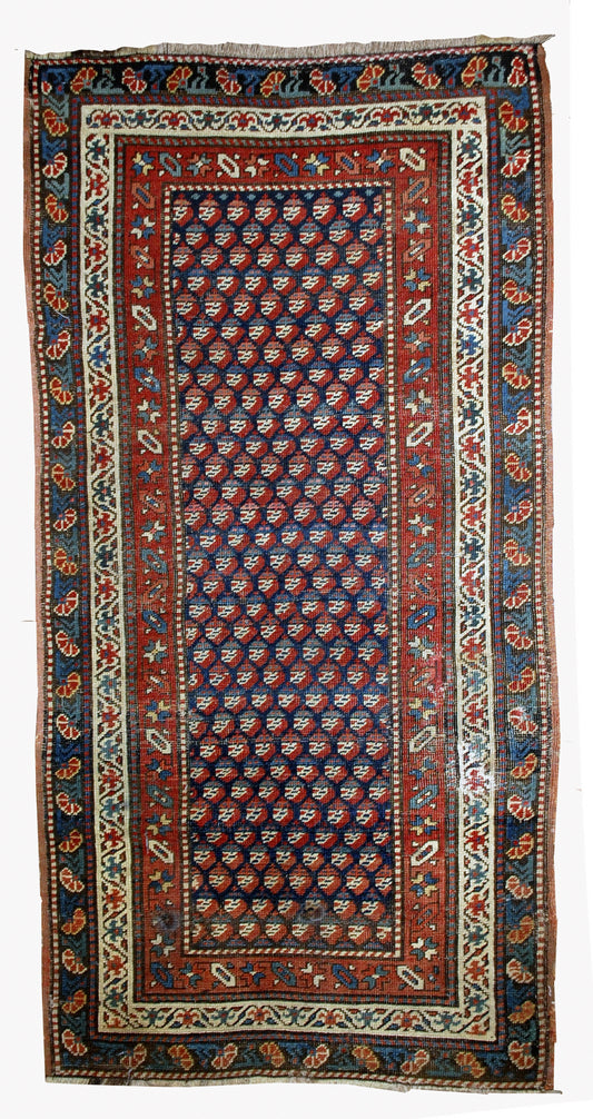 Handmade antique Caucasian Gendje rug 1880s