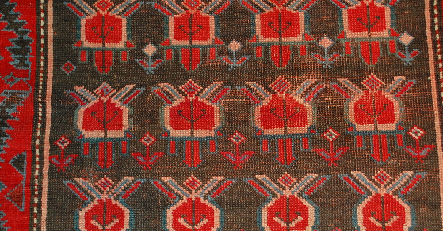 Antique hand made Russian Karabagh rug in original condition, it has some signs of age. The rug is prayer from the end of 19th century. 