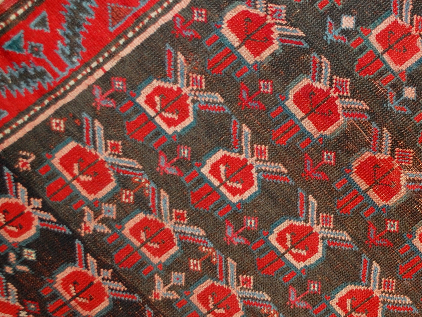 Handmade antique Caucasian Karabagh rug 1890s