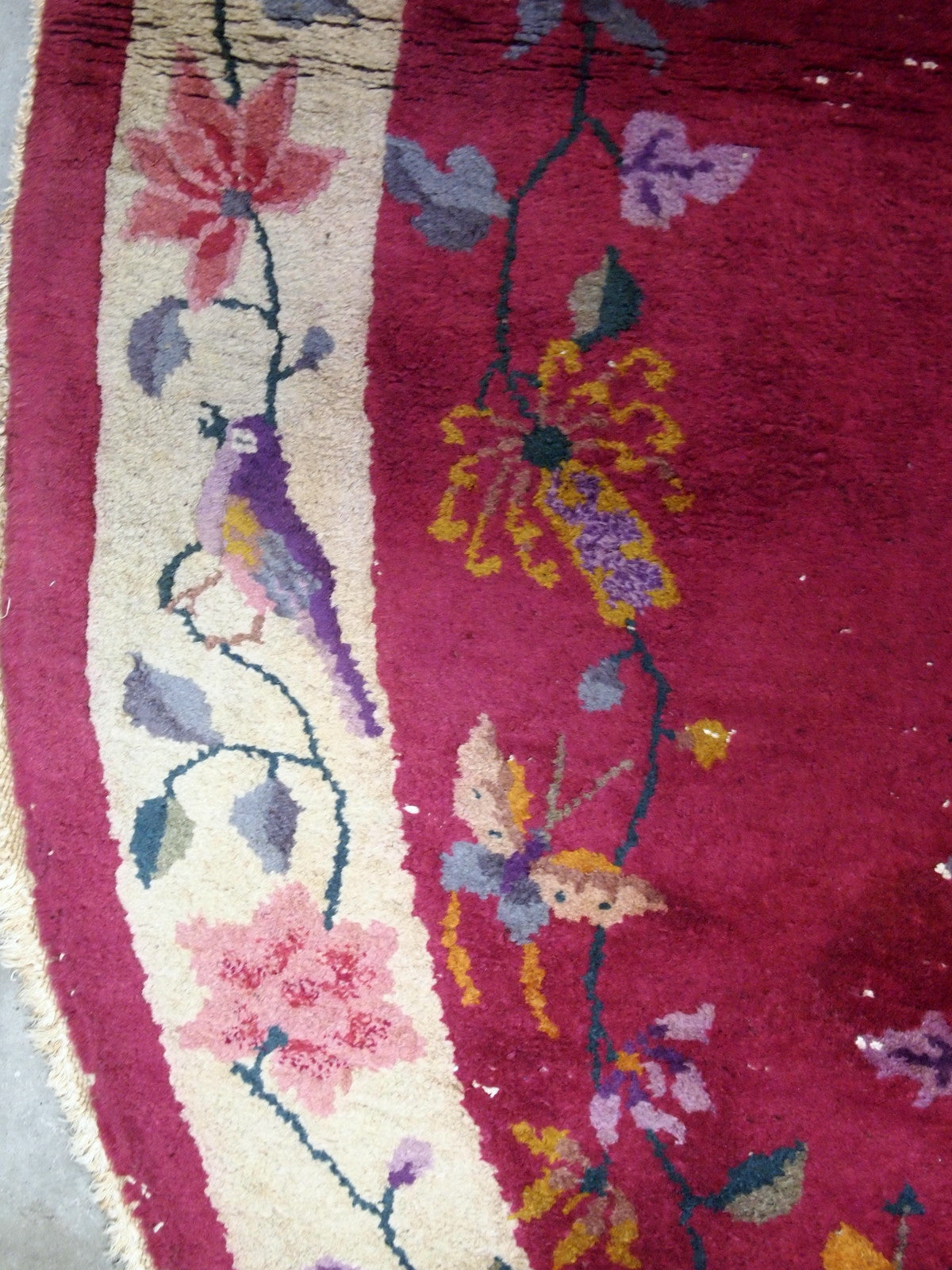 Handmade antique art deco Chinese rug 1920s