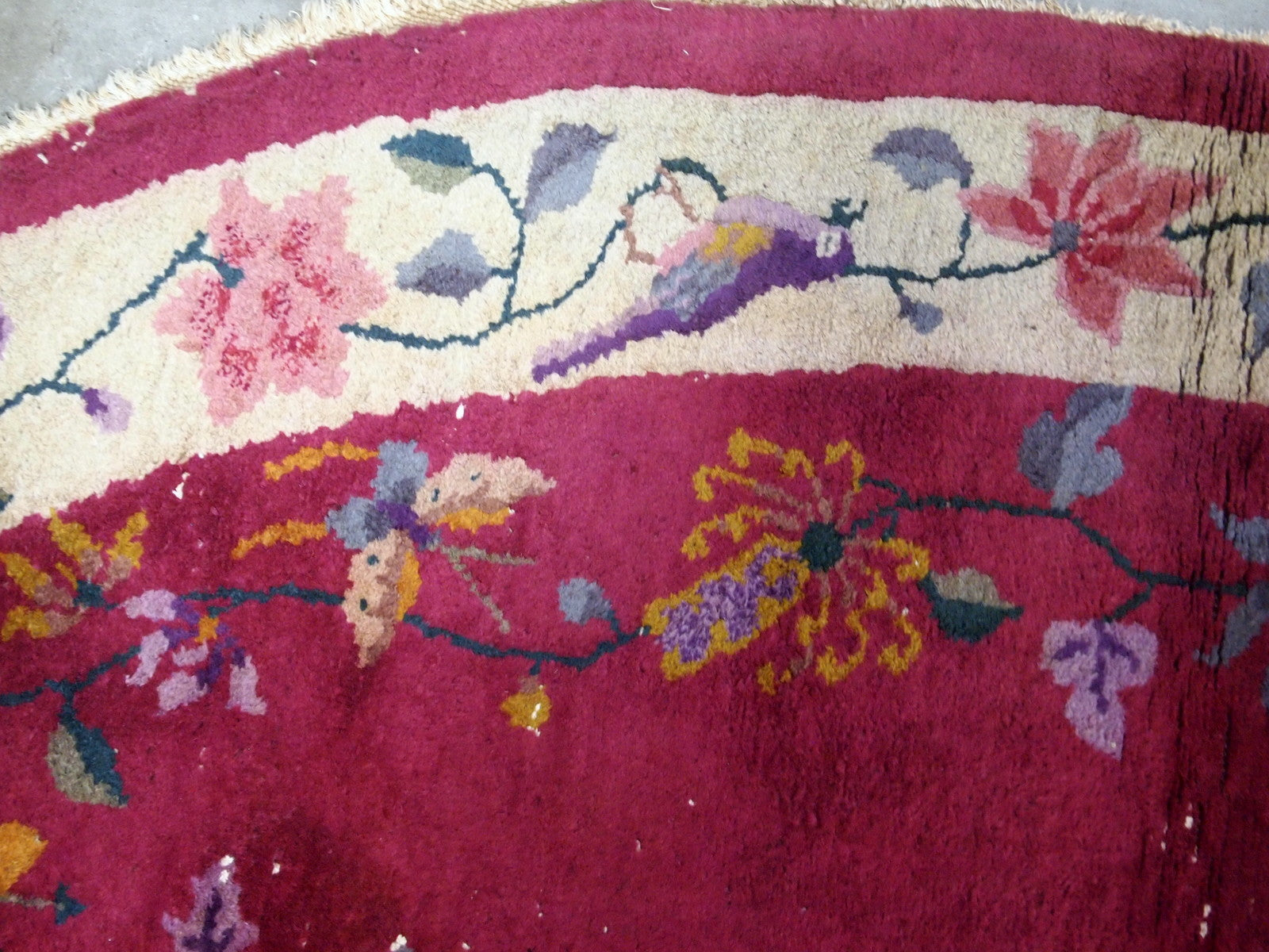 Handmade antique art deco Chinese rug 1920s
