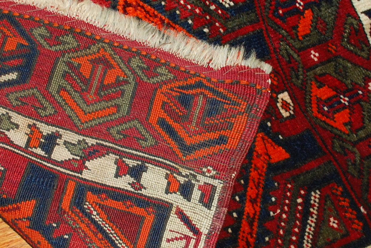 Handmade antique collectible Turkish Yastik rug 1890s