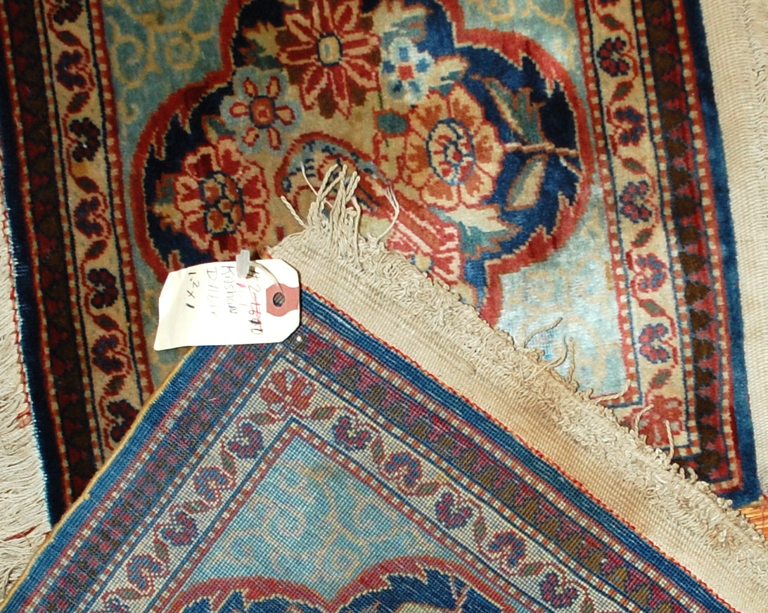 Handmade antique Persian pair of Dabir Kashan rugs 1890s