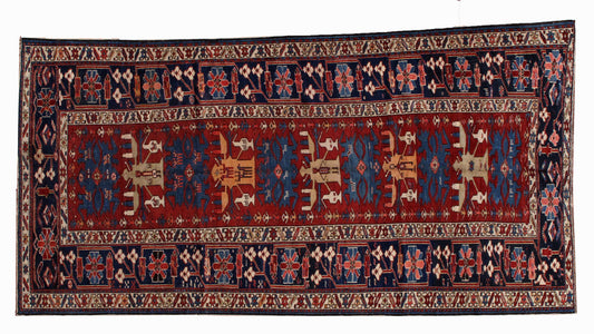 Handmade antique Caucasian Azerbaijani Shirvan rug 1880s