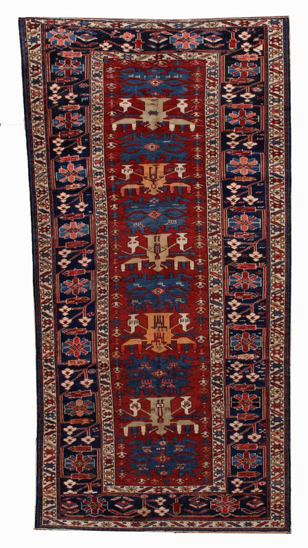 Handmade antique Caucasian Azerbaijani Shirvan rug 1880s