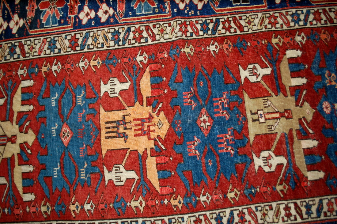 Antique handmade collectible Caucasian Shirvan rug in good condition. This rug has been made in Azerbaijan in the end of 19th century. 