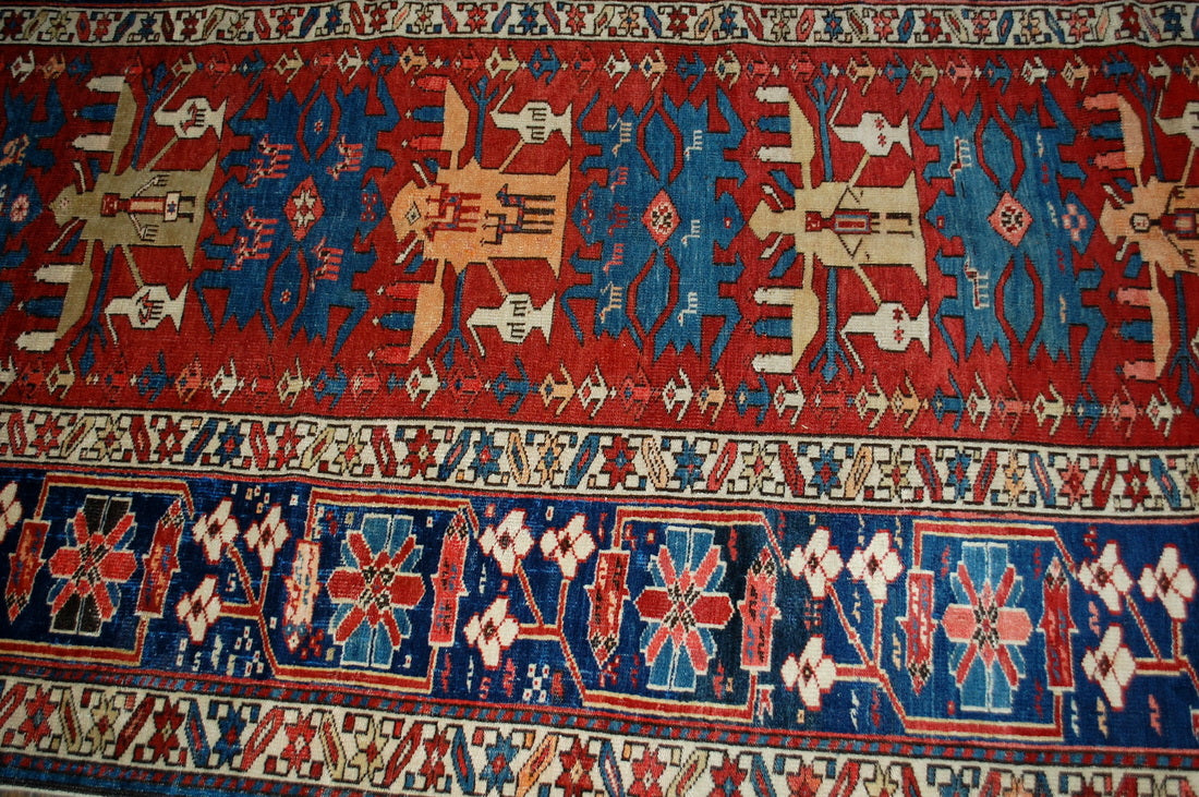 Handmade antique Caucasian Azerbaijani Shirvan rug 1880s