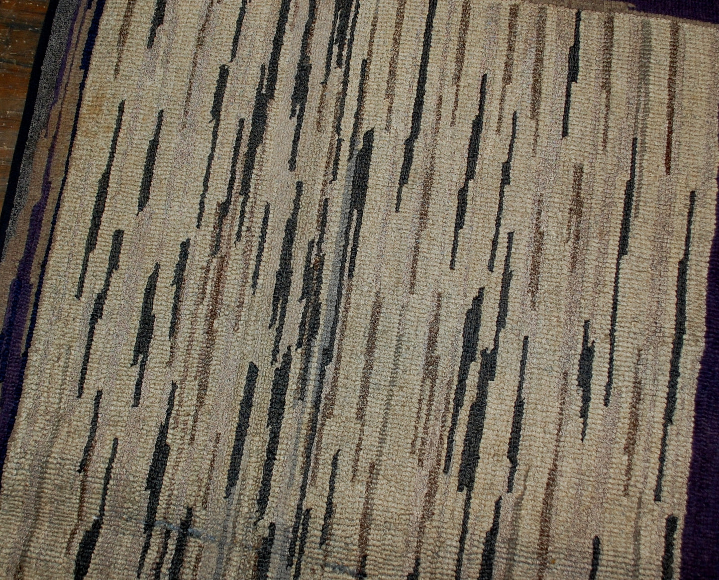 Handmade antique American hooked rug 1900s
