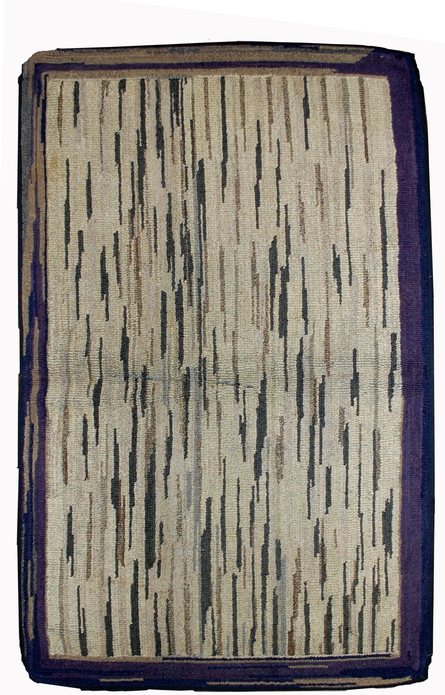 Handmade antique American hooked rug 1900s
