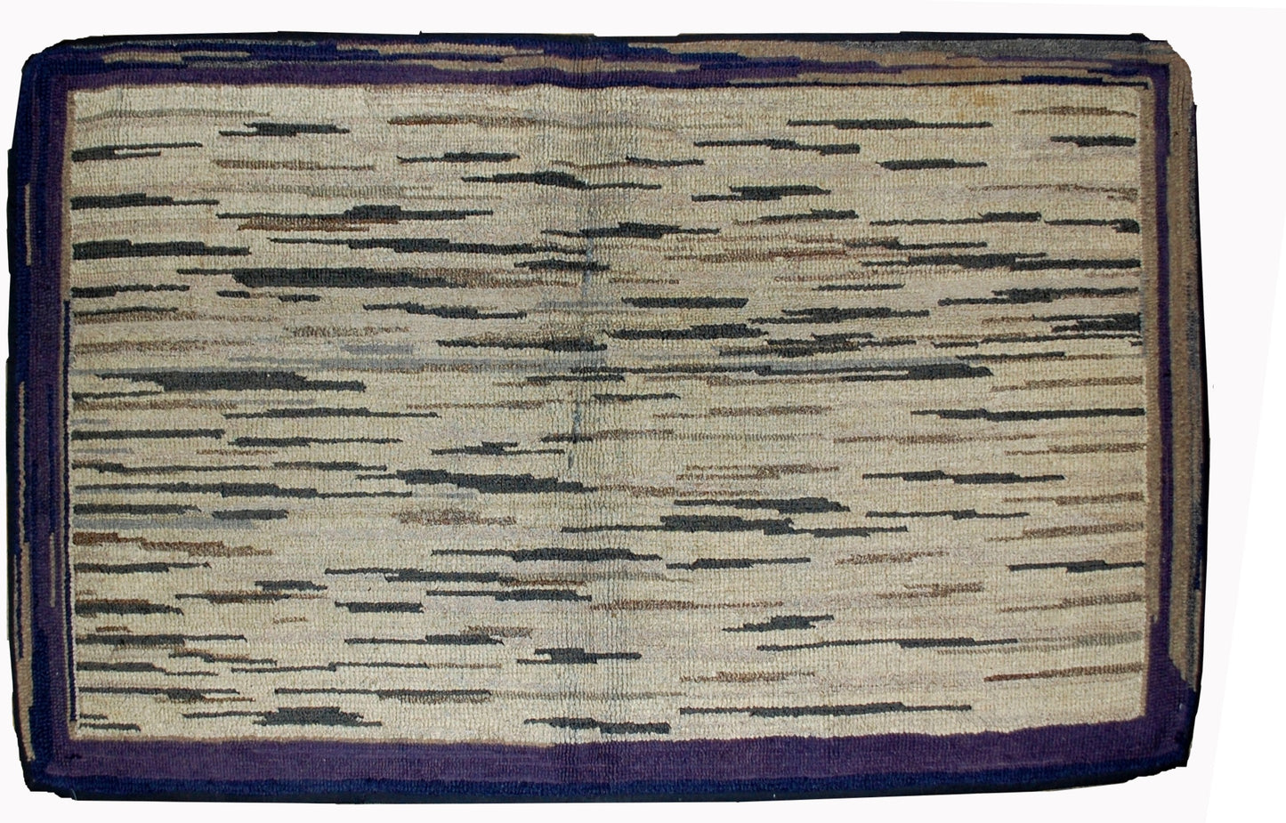 Handmade antique American hooked rug 1900s