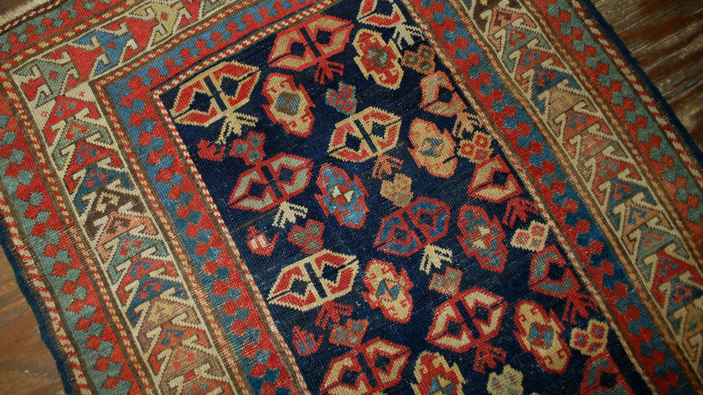 Handmade antique Caucasian Gendje rug 1880s