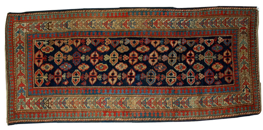 Handmade antique Caucasian Gendje rug 1880s