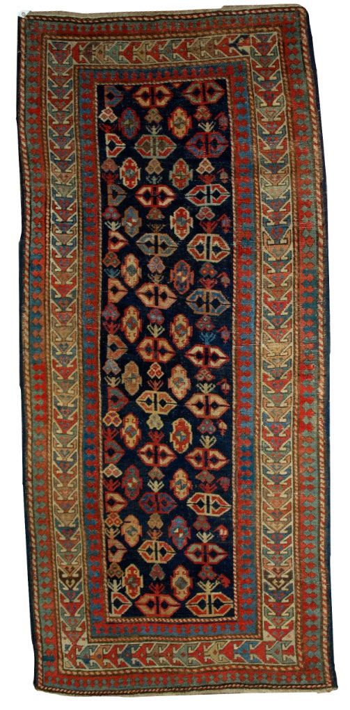 Handmade antique Caucasian Gendje rug 1880s