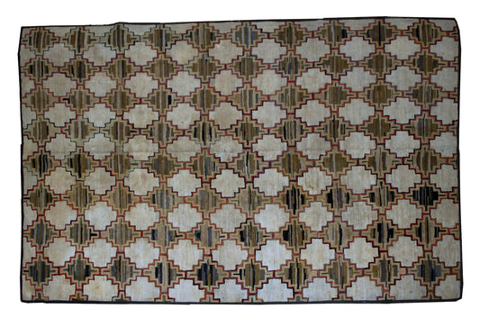 Handmade antique American hooked rug 1880s