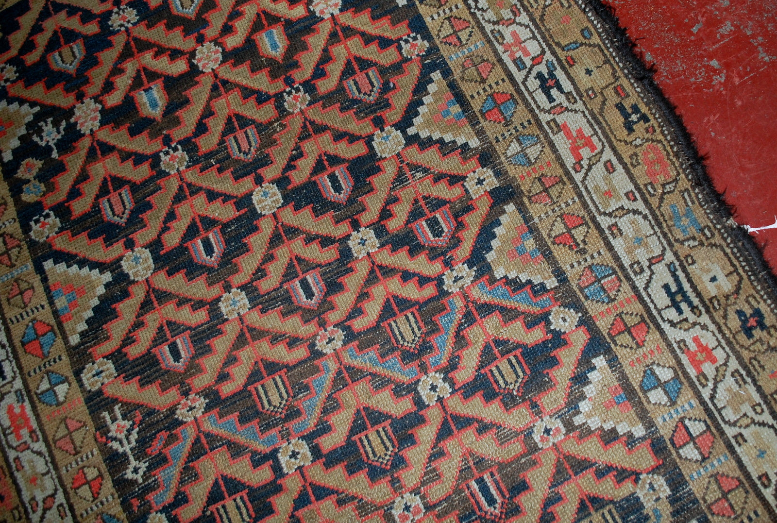 Handmade antique Persian Hamadan rug 1920s