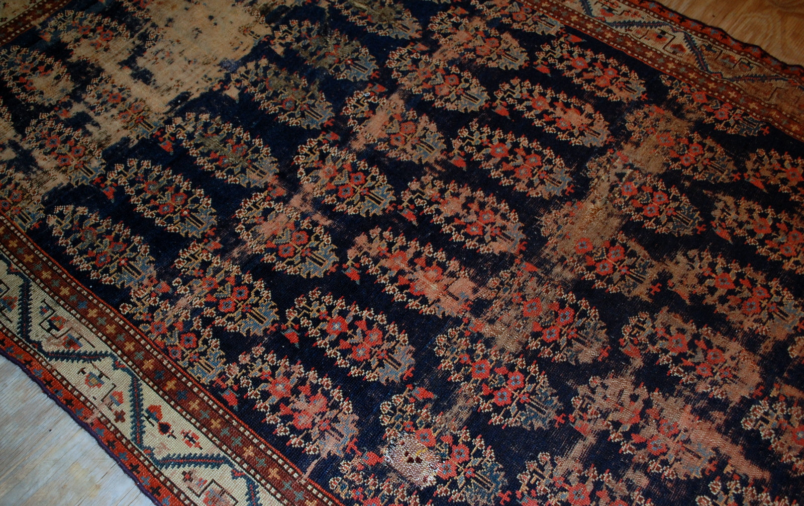 Hand made antique Northwest Persian rug in original condition. This runner is collectible, has been made in the beginning of 19th century