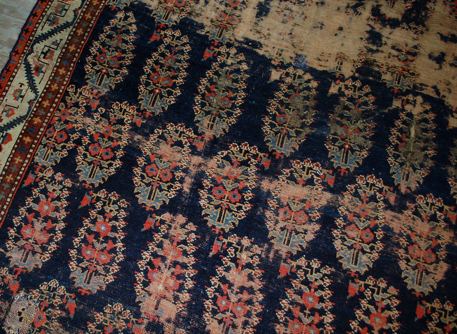 Hand made antique Northwest Persian rug in original condition. This runner is collectible, has been made in the beginning of 19th century